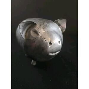 Vintage LEONARD Silver Plate Piggy Bank Pig